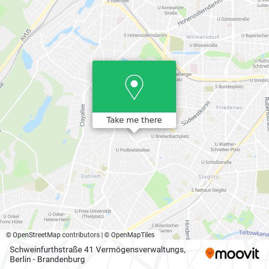 Schweinfurthstraße 41 Vermögensverwaltungs map