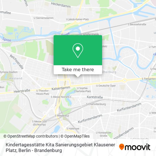 Карта Kindertagesstätte Kita Sanierungsgebiet Klausener Platz