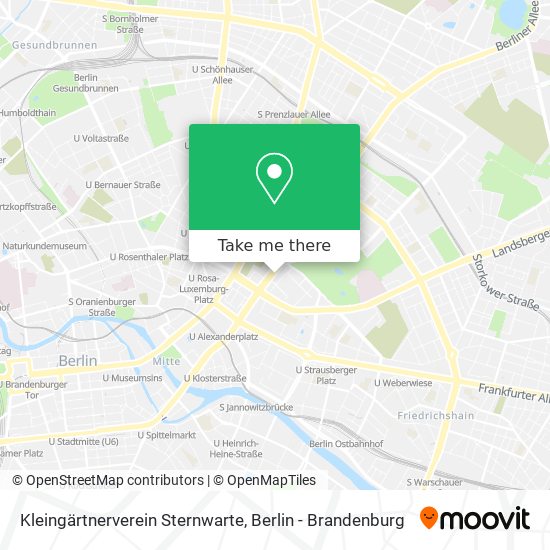 Карта Kleingärtnerverein Sternwarte