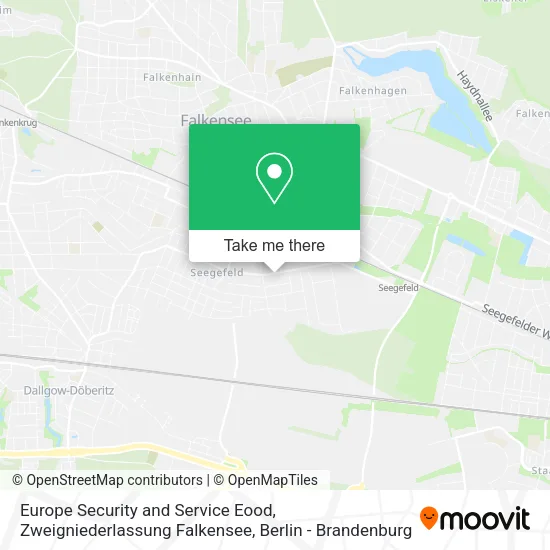 Карта Europe Security and Service Eood, Zweigniederlassung Falkensee