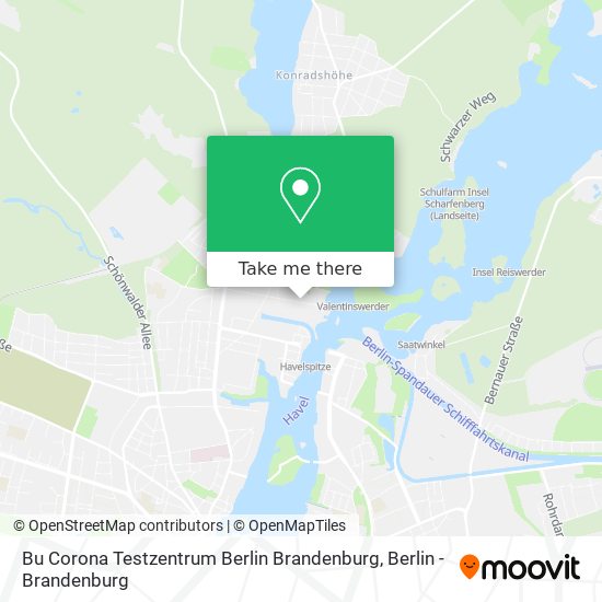 Карта Bu Corona Testzentrum Berlin Brandenburg