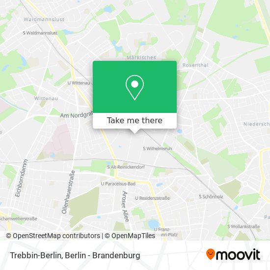 Trebbin-Berlin map
