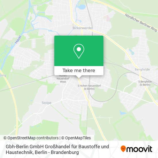 Карта Gbh-Berlin GmbH Großhandel für Baustoffe und Haustechnik