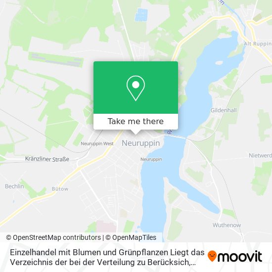 Einzelhandel mit Blumen und Grünpflanzen Liegt das Verzeichnis der bei der Verteilung zu Berücksich map