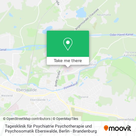 Карта Tagesklinik für Psychiatrie Psychotherapie und Psychosomatik Eberswalde