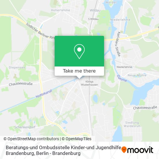 Карта Beratungs-und Ombudsstelle Kinder-und Jugendhilfe Brandenburg