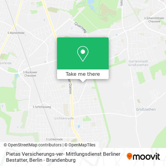Карта Pietas Versicherungs-ver- Mittlungsdienst Berliner Bestatter