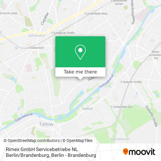 Rimex GmbH Servicebetriebe NL Berlin / Brandenburg map