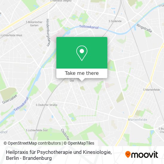 Карта Heilpraxis für Psychotherapie und Kinesiologie