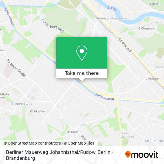 Карта Berliner Mauerweg Johannisthal / Rudow