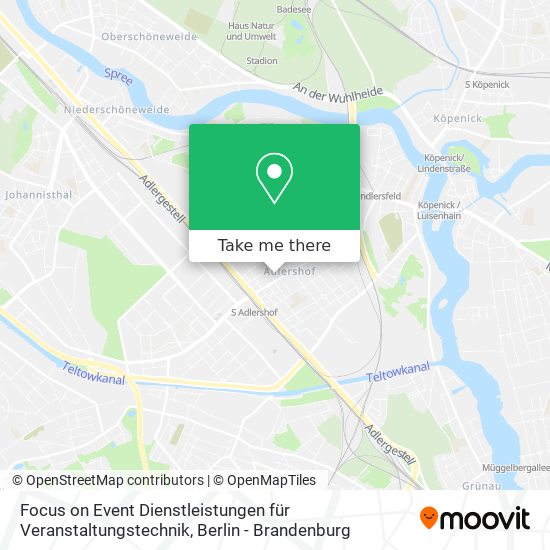 Карта Focus on Event Dienstleistungen für Veranstaltungstechnik