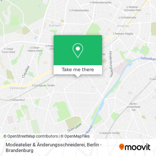 Карта Modeatelier & Änderungsschneiderei