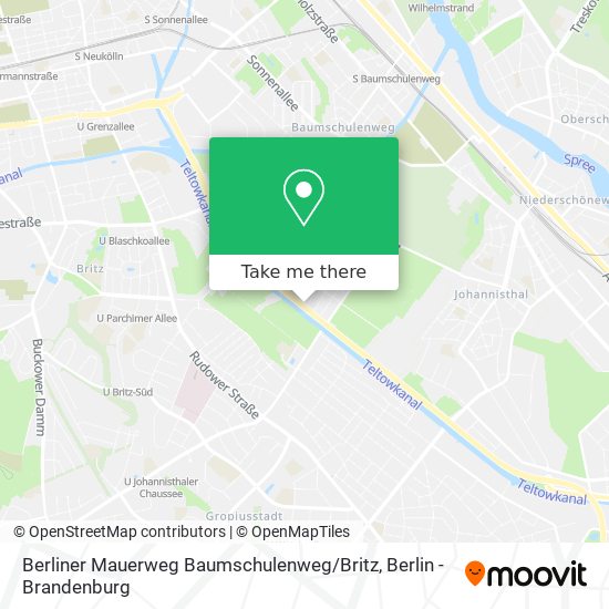 Карта Berliner Mauerweg Baumschulenweg / Britz