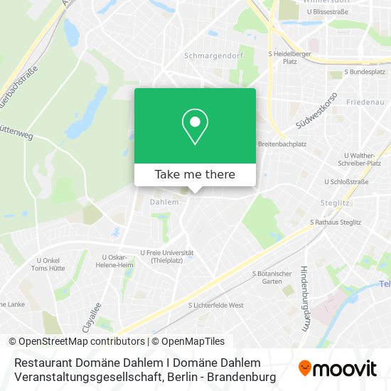 Карта Restaurant Domäne Dahlem I Domäne Dahlem Veranstaltungsgesellschaft