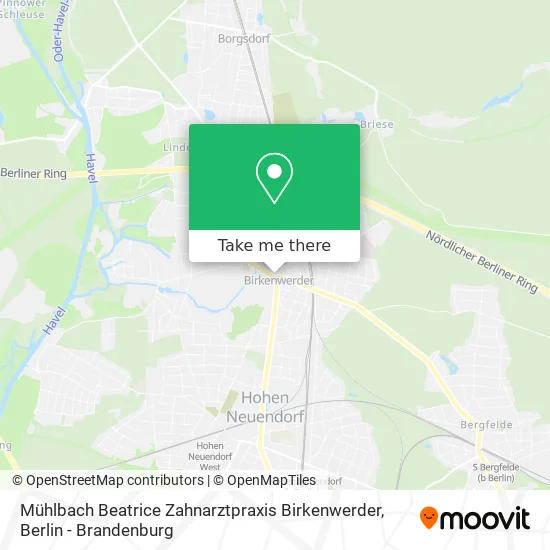 Карта Mühlbach Beatrice Zahnarztpraxis Birkenwerder