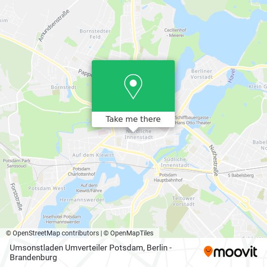 Карта Umsonstladen Umverteiler Potsdam