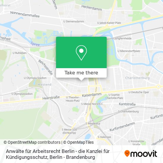 Карта Anwälte für Arbeitsrecht Berlin - die Kanzlei für Kündigungsschutz