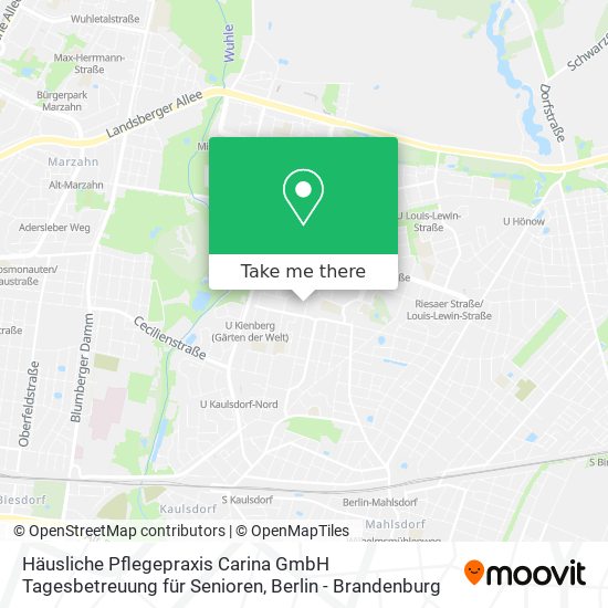 Häusliche Pflegepraxis Carina GmbH Tagesbetreuung für Senioren map