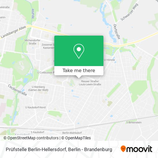 Карта Prüfstelle Berlin-Hellersdorf