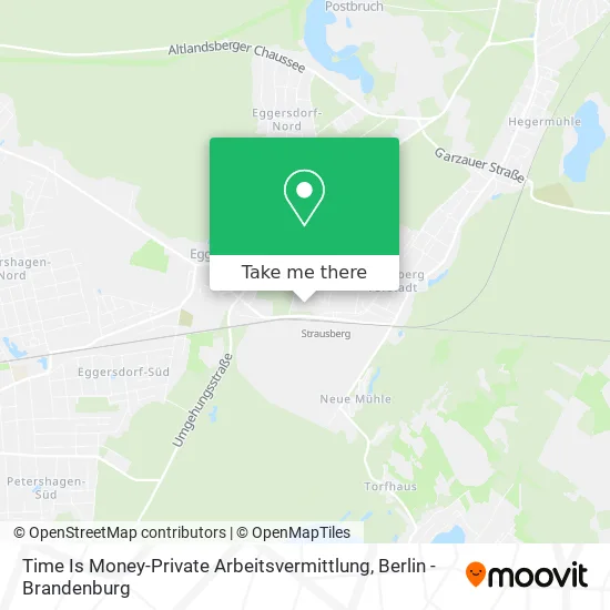 Карта Time Is Money-Private Arbeitsvermittlung