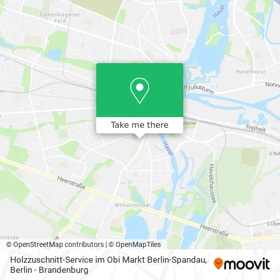 Карта Holzzuschnitt-Service im Obi Markt Berlin-Spandau