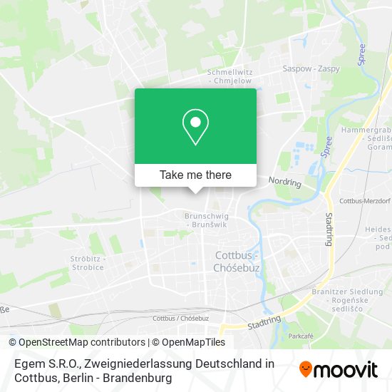 Карта Egem S.R.O., Zweigniederlassung Deutschland in Cottbus