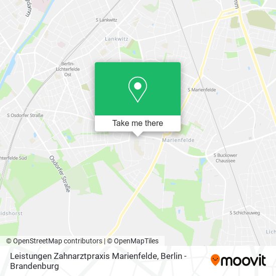 Карта Leistungen Zahnarztpraxis Marienfelde