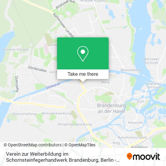 Карта Verein zur Weiterbildung im Schornsteinfegerhandwerk Brandenburg