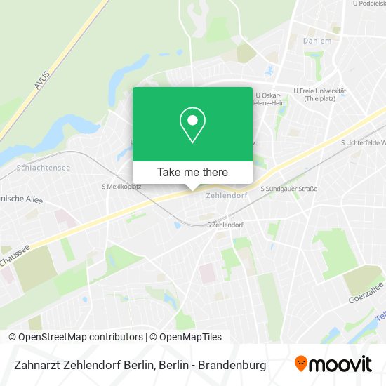 Zahnarzt Zehlendorf Berlin map