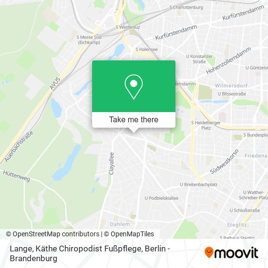 Карта Lange, Käthe Chiropodist Fußpflege