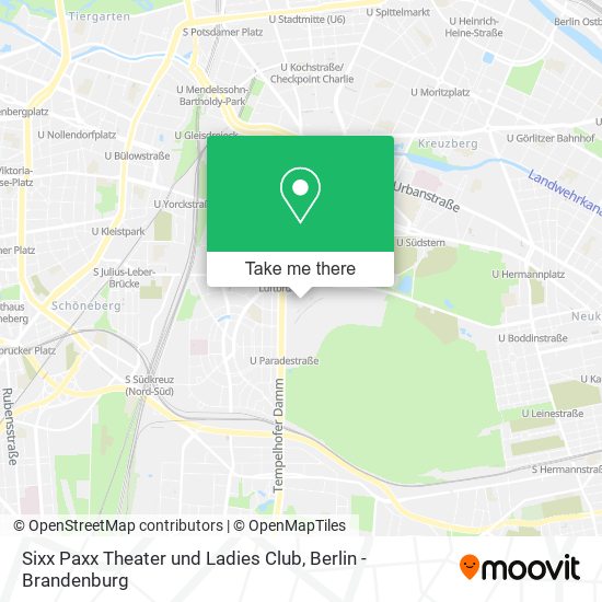 Sixx Paxx Theater und Ladies Club map