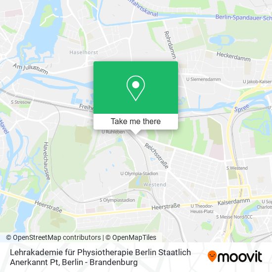 Карта Lehrakademie für Physiotherapie Berlin Staatlich Anerkannt Pt