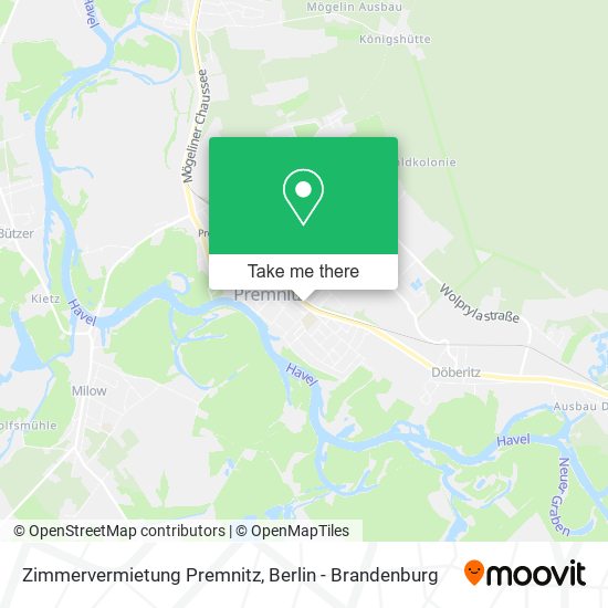 Карта Zimmervermietung Premnitz