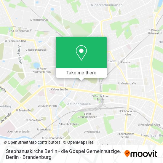 Stephanuskirche Berlin - die Gospel Gemeinnützige map