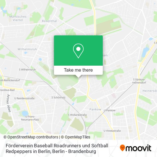 Карта Förderverein Baseball Roadrunners und Softball Redpeppers in Berlin