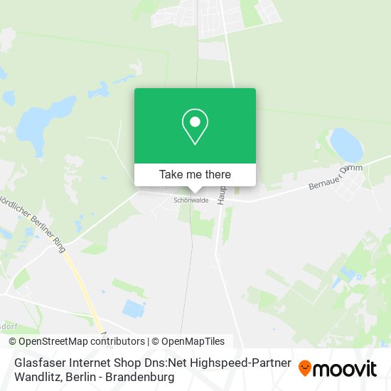 Glasfaser Internet Shop Dns:Net Highspeed-Partner Wandlitz map
