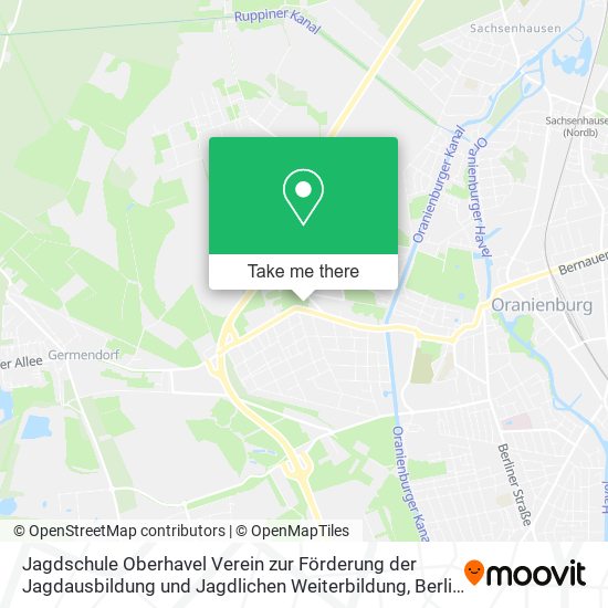 Карта Jagdschule Oberhavel Verein zur Förderung der Jagdausbildung und Jagdlichen Weiterbildung