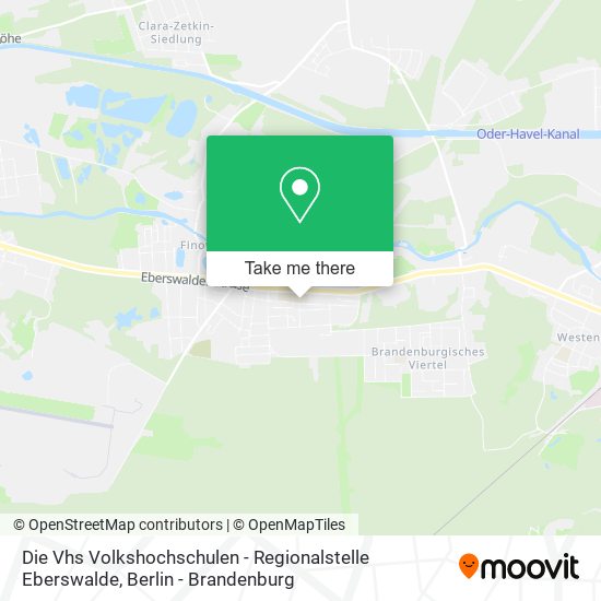 Карта Die Vhs Volkshochschulen - Regionalstelle Eberswalde
