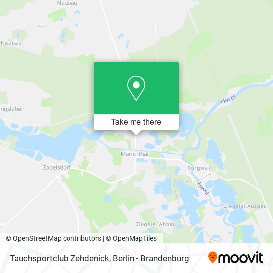 Карта Tauchsportclub Zehdenick