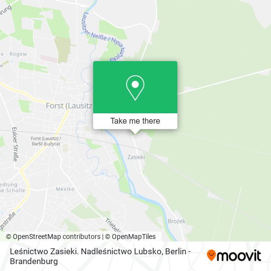 Leśnictwo Zasieki. Nadleśnictwo Lubsko map