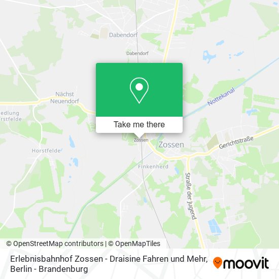 Карта Erlebnisbahnhof Zossen - Draisine Fahren und Mehr