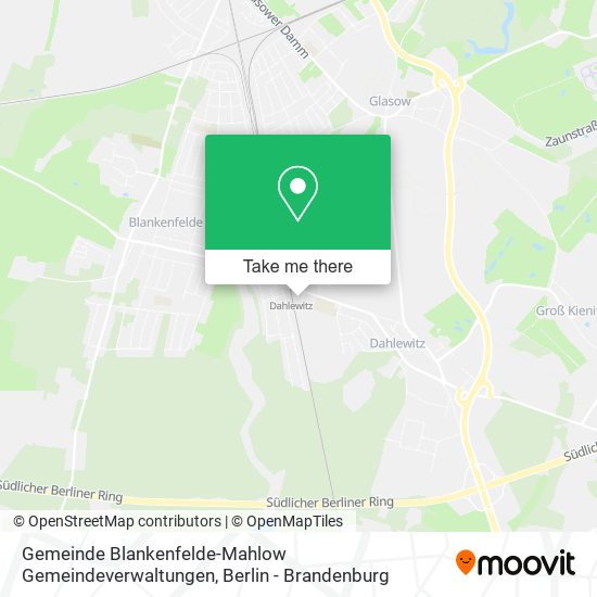 Gemeinde Blankenfelde-Mahlow Gemeindeverwaltungen map