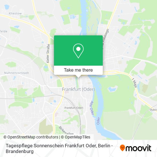 Карта Tagespflege Sonnenschein Frankfurt Oder