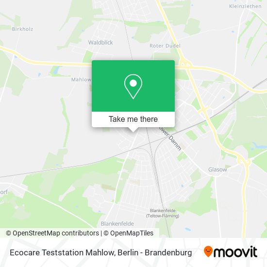 Ecocare Teststation Mahlow map