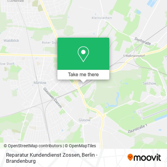 Карта Reparatur Kundendienst Zossen