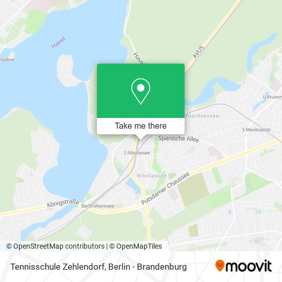 Tennisschule Zehlendorf map