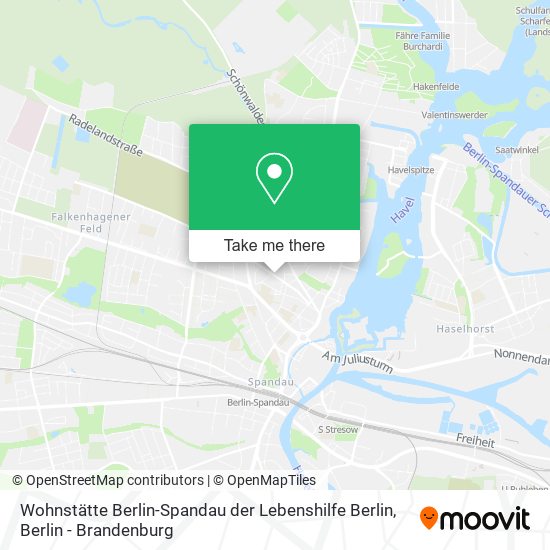 Wohnstätte Berlin-Spandau der Lebenshilfe Berlin map