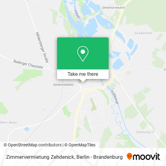 Zimmervermietung Zehdenick map