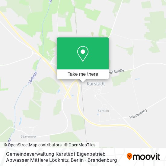 Gemeindeverwaltung Karstädt Eigenbetrieb Abwasser Mittlere Löcknitz map