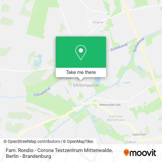 Карта Fam. Rondio - Corona Testzentrum Mittenwalde